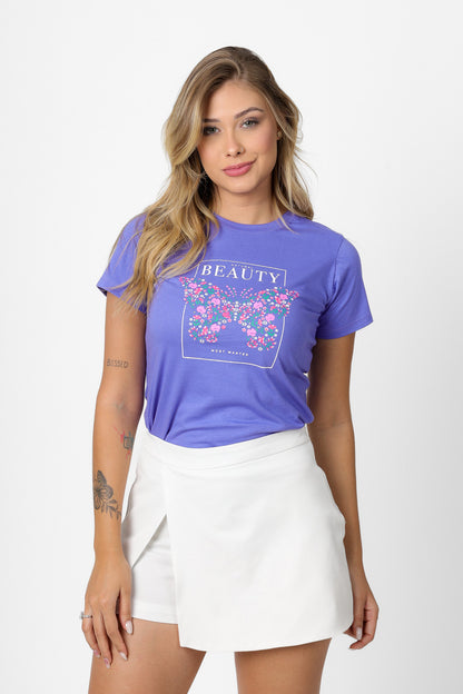 58457 - T-Shirt Natural Beauty Butterfly Flowers