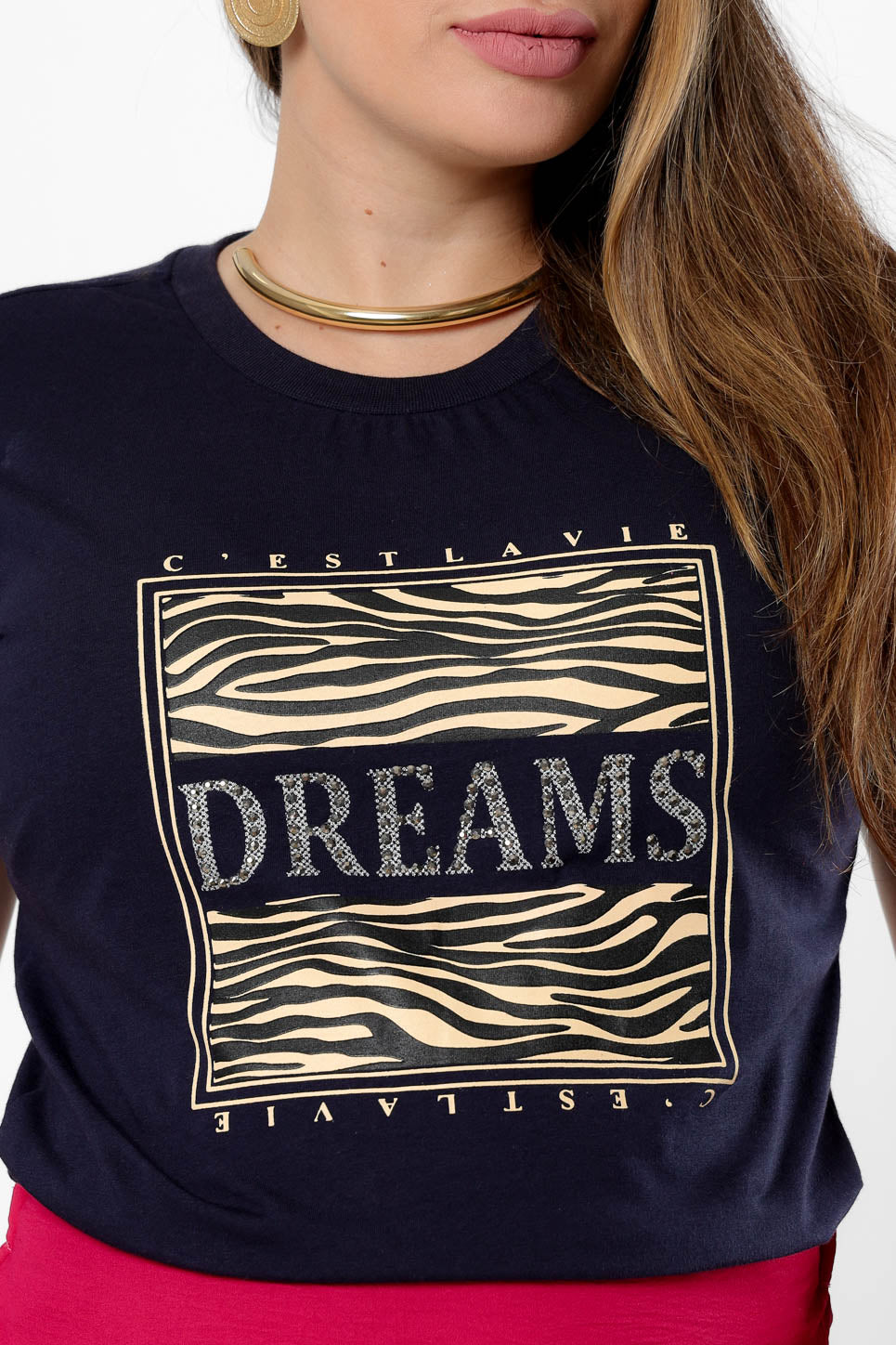 58951 - T-Shirt Dreams With Zebra Strass