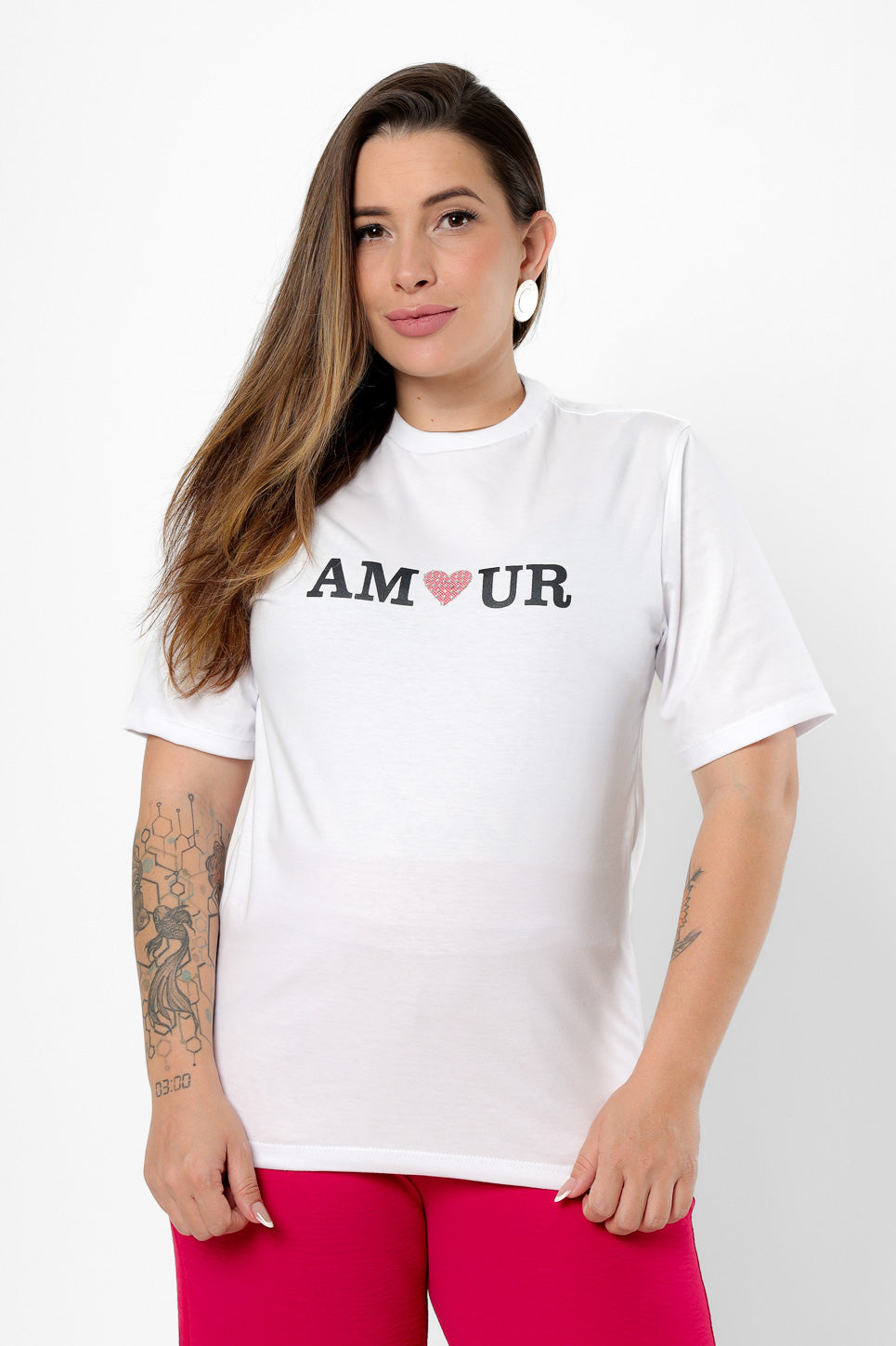 58953 - T-Shirt Amour Application In Strass