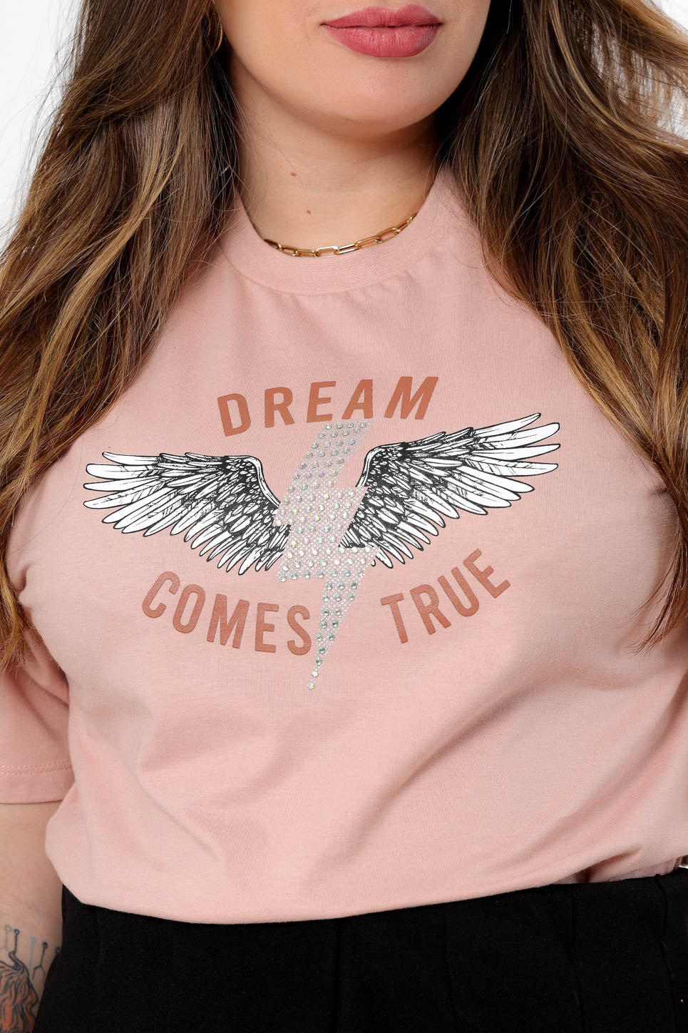 58707 - T-Shirt Dream Comes True Lightning Stras