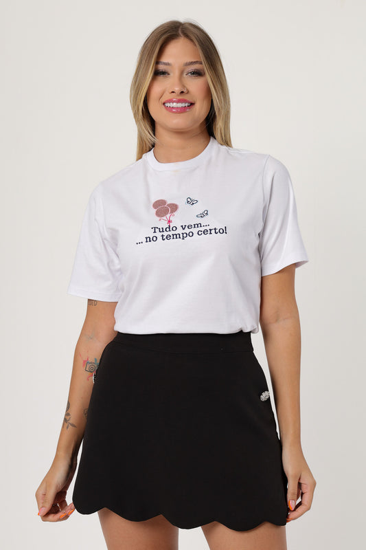 58823 - T-Shirt All is well in the right time, embroidered