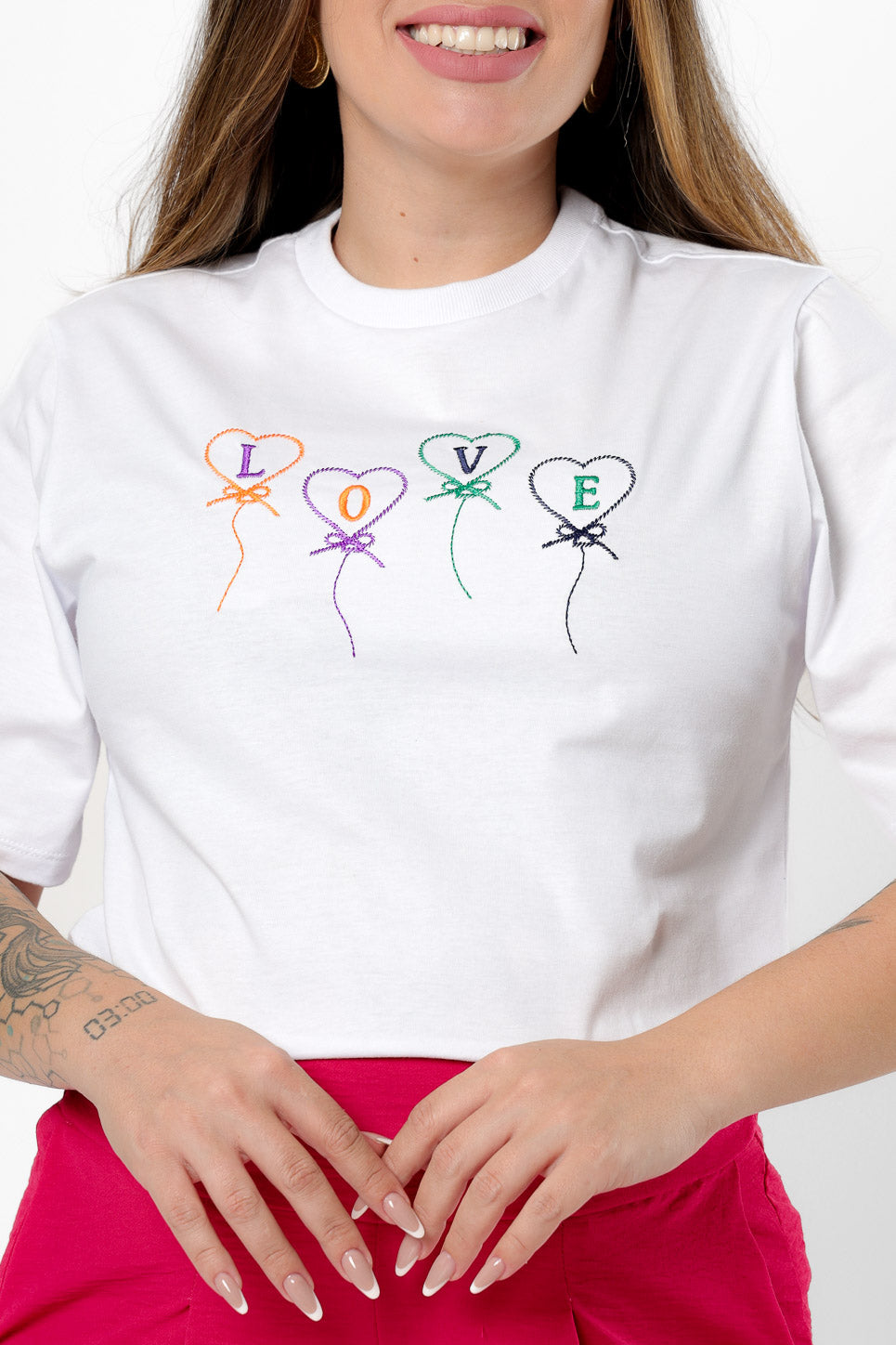 58965 - T-Shirt Love Balloons Embroidery