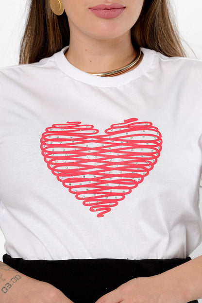 58975 - T-Shirt Heart with strass