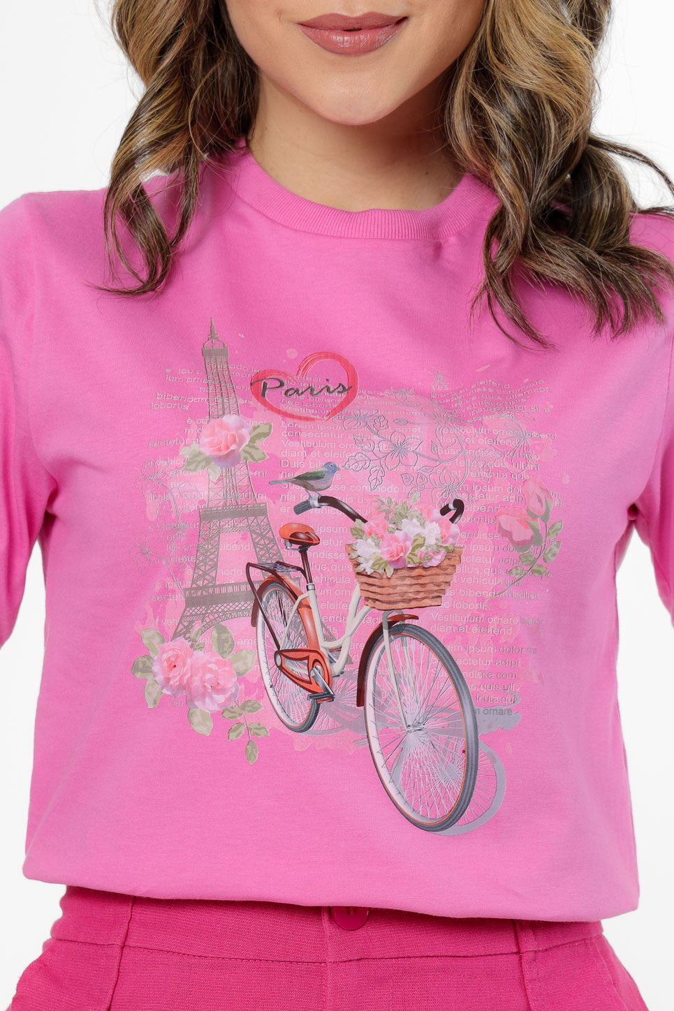 59375 - T-Shirt Printed Bicycle Flowers